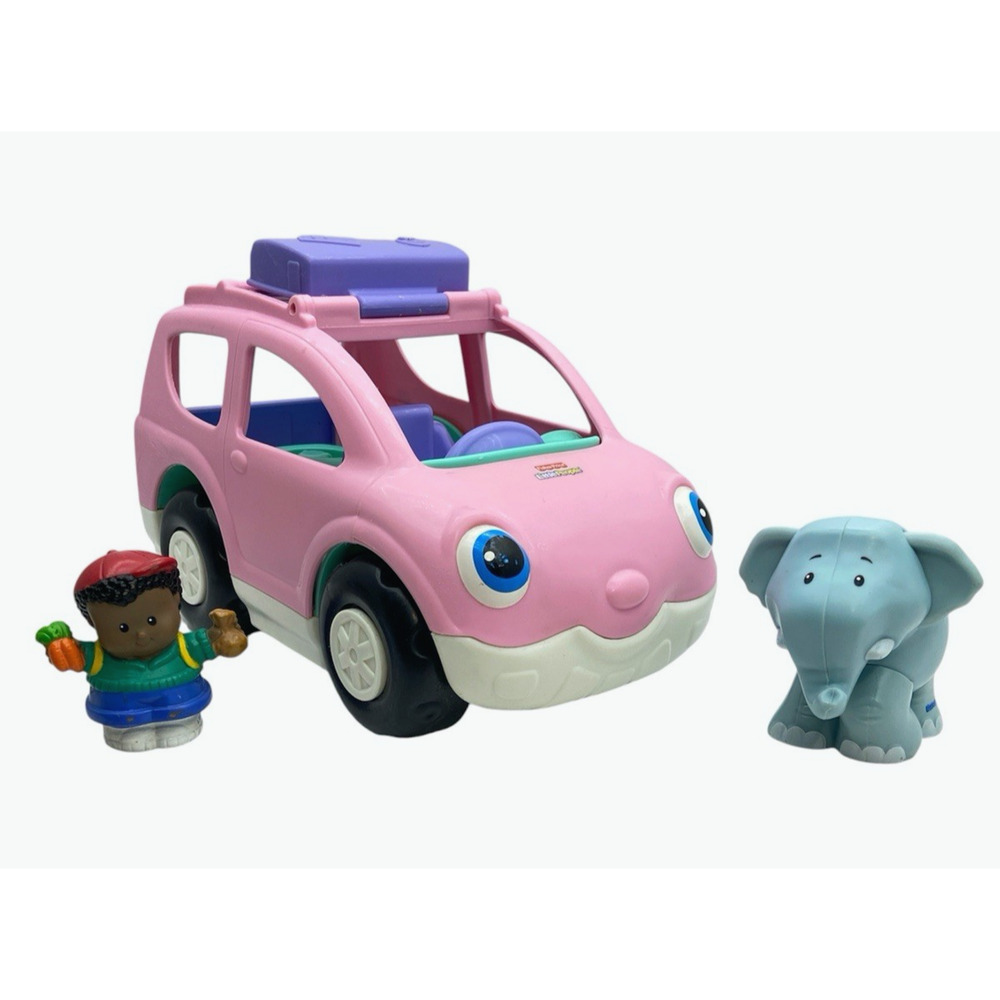 Little People Pink Open Close SUV Michael Carrots Safari Elephant Lot